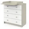 Комод пеленальный Атон Мебель Odin ЛДСП ясень шимо светлый-белый