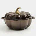Кастрюля, 20 см, 1,7 л, с крышкой, чугун, коричневая, Тыква