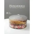 Менажница органайзер для хранения с крышкой двухъярусная Shiny Kitchen, прозрачная