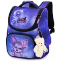 Ранец школьный для девочки 14.5 л для начальной школы, каркасный с анатомической спинкой SkyName (СкайНейм), А4, с мишкой