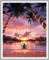 Алмазная мозаика на подрамнике Качели на закате