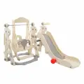Игровой комплекс Pituso Дамми: детская горка, качели, баскетбольное кольцо с мячом, Beige/Крем