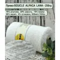 Пряжа BOUCLE ALPACA LANA 10 альпака, 20 шерсть, 15 мохер, 15 нейлон, 38 акрил, 2 спандекс 100гр./900м цв.07 белый (250гр.)