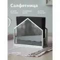 Салфетница Арт-Птица, стекло, металл, под маленькие салфетки, 12 см x 12 см