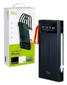 Внешний аккумулятор ISA PB-011 10000mAh, 2.1A, дисплей, фонарик, 4 встроенных кабеля, черный