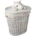 Корзина Natural House Единорог, с текстильной вкладкой, ивовая лоза, с крышкой, 49х36х55см
