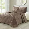 Покрывало стеганное велюровое 240х260 с двумя наволочками 50х70 BRAVO шоколад