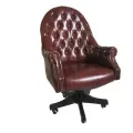 Офисное кресло руководителя базель, кожаное, дерево, 200 кг, бордовое (Bordo kelato)