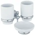 Стакан для зубных щеток с мыльницей Veragio Gialetta VR. GIL-6443. CR Хром керамика на стену