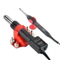 JCD 8208 Паяльная станция с микротепловым пистолетом, Серебристый, 220V EU PLUG