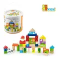 Конструктор Ферма цветной 50 деталей (дерево) Viga 50285