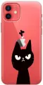 Силиконовый чехол на Apple iPhone 12 / 12 Pro / Эпл Айфон 12 / 12 Про с рисунком Disgruntled Cat