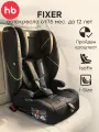 Автокресло детское Fixer Happy Baby от 15 месяцев до 12 лет, группа 1/2/3 (до 36 кг), Isofix, Top Tether, i-size, черный