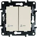 Выключатель встраиваемый Legrand Structura 2 клавиши с подсветкой, цвет слоновая кость