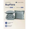 Комплект buyson family BuyFlora: покрывало 240x260 см + декоративные наволочки 45х45 см, Steel
