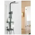 Душевая система с тропическим душем и смесителем черное