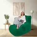 Современное кресло для отдыха aLounge - Tranquility Armchair - Forest Green (велюр, изумрудный) - бескаркасная мягкая мебель в гостиную, спальню, зону ожидания
