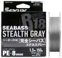 Плетеный шнур SEAGUAR R18 SEABASS Stealth Gray PE Х8 150m #1.5 (27lb/12.25кг/0.205mm)