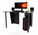 Игровой компьютерный стол Лакер, 140x80x75 см, чёрный с чёрной кромкой