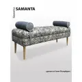 Банкетка BORDADO SAMANTA, мебельная фанера, велюр/гобелен, принт Морис, съемные валики.