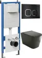 Унитаз Grossman 97.4441BMS.02.210 с инсталляцией и черной матовой кнопкой смыва