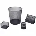 Канцелярский набор Berlingo Steel&Style, 4 предмета с корзиной, металл, черный (BMs_41412), 6шт.