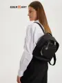Городской маленький рюкзак для ручной клади Eberhart Backpack, нейлон, черный, 23*12.5*28 см, 0.4 кг, 7.84 л / Стильный, прочный и легкий рюкзак для похода и путешествий в самолет