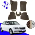 Автомобильные коврики EVA/ЕВА/ЭВА для Skoda Fabia 2 (MK2) Шкода Фабия МК2 2007-2014 коричневый бежевый