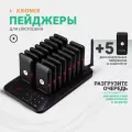 Пейджинговая система RadioSync Kromix R22157B, для ресторанов, радиус 300м, черная, 21 пейджер