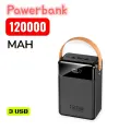 Портативный аккумулятор, 120 тыс. мАч, с быстрой зарядкой, чёрный
