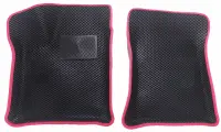 Передние ковры с защитным Подпятником для Lada (ВАЗ) 2110/11/12/Priora. Цвет Черный/Красный