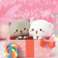 MINISO Kawaii Mitao Cat Фигурки-сюрпризы Розовый, open box to confirm