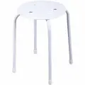 Табурет кухонный круглый 51456, D320х460 мм, пластик/металл, белый