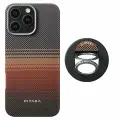Чехол PITAKA Tactile Woven Case для iPhone 16Pro Max 6.9, принт закат (Sunset)+Магнитное кольцо MagEZ Grip3, закат (Sunset)