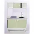 Детская кухня SITSTEP имитация плиты - наклейка, фисташковые фасады