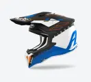 Шлем для мотокросса Airoh Strycker Skin Blue Matt, размер L белый синий черный