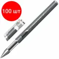 Комплект 100 шт, Ручка гелевая ERICH KRAUSE Megapolis Gel, черная, корпус с печатью, узел 0.5 мм, линия письма 0.4 мм, 93