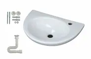 Рукомойник Уют правый Лобненский стройфарфор с гофрированным сифоном и креплением