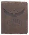Бумажник KLONDIKE, фактура гладкая, тиснение, коричневый