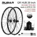 Комплект колес для горного велосипеда, высокопрочный алюминиевый сплав, HG (F; 9X100/R; 10X135) черная, пара передних и задних, RUBAR 29 дюймов