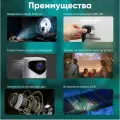Гобо-проектор Умный 5G 2024, FULL HD 4K для фильмов и игр, Встроенные динамики, Wi-Fi, Bluetooth, HD, 1LCD, белый
