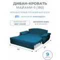 Диван кровать раскладной Майами-5 (180) независимый пружинный блок велюр темно-синий Grand Family