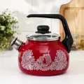 Чайник СтальЭмаль Вологодское кружево 2л эмалированный, со свистком