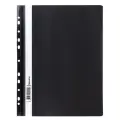Скоросшиватель пластиковый с перфорацией BRAUBERG, А4, 140/180 мкм, черный, 226586