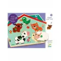 Развивающая деревянная игрушка - головоломка пазл Djeco Ouaf Woof со звуками