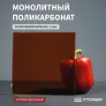 Монолитный поликарбонат, 2 мм, 440х750 мм, Коричневый, листовой, NEW