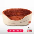 Овальная лежанка для кошек и собак ZOOexpress Classic №4 с плюшем, 53х38х18 см, кремовый