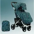 Прогулочная коляска Baballo Future 2024 Бабало + рюкзак цвет океан на белой раме