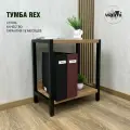 Тумба под принтер WALMI REX 55х30х46 (дуб вотан), тумба под системный блок, основание металл.