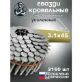Гвоздь кровельный 3,1/45 мм, 2160 шт, ершенный, цинк, сделано в РФ